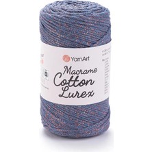 Macrame Cotton Lurex - Simli Makrome El Ör Koyu MAVI-731