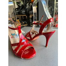 Kırmızı Rugan Mirada Model 13 Pont(8,5 Cm) Tango, Dans ve Salon Ayakkabısı