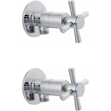 2 Li Artı Aç Kapa 4 Kollu Krom Çevirveli Taharet Musluğu