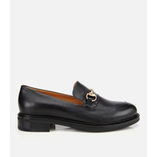 Hotiç Kadın Deri Siyah Tokalı Klasik Loafer