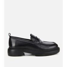 Hotiç Erkek Deri Siyah Yüksek Tabanlı Klasik Loafer