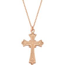 Rose Gümüş Tasarım Haç Kolye