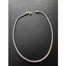 1,2 mm 21 cm Tilki Kuyruğu Erkek Gümüş Bileklik