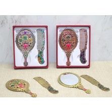 Çiçekli Ayna ve Tarak Seti Küçük Boy ALK4991 - Lisinya