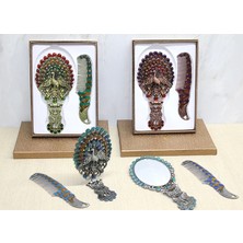 Tavuskuşu Katlanabilir Ayna ve Tarak Seti Büyük Boy ALK4913 - Lisinya