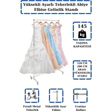 Yüksekli Ayarlı Tekerlekli Abiye Elbise Gelinlik Standı