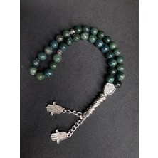 Mryart Yeşil Akik Taşı Ile Tasarlanmış Doğal Taş Tarz Tesbih Tesbih