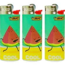 Bic Taşlı Çakmak 3 Adet, Mini Boy, Cool - Tatil Temalı, Desen Seçenekli