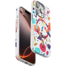 iPhone 16 Pro Flower Series Magsafe Kapak - Beyaz - BRF13496-3214