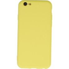 iPhone 6 Plus Kılıf Nano Içi Kadife Silikon - Sarı - BRF19048-9100