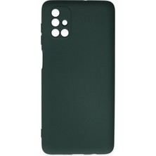 Samsung Galaxy M51 Kılıf Nano Içi Kadife Silikon - Koyu Yeşil - BRF12269-8265