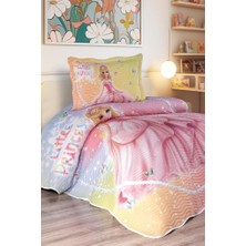 Perfinya Baskılı Kapitoneli Tek Kişilik Yatak Örtüsü Pembe