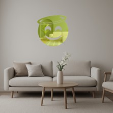 Melek Yüzlü Gülümseme Dekoratif Altın Aynalı Tablo - 3mm  - BRF12373-3098