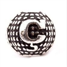 Sepetim 8 mm Metal Harf  Metal Tesbih Harfi -Ç