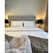 Beyaz Renkli Kırmızı Biyeli Yorgan Kılıfı