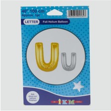 Sepetim Gümüş Renkli 40X100 Harfli Folyo Balon-U