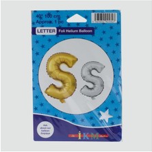 Sepetim Gümüş Renkli 40X100 Harfli Folyo Balon-Ş