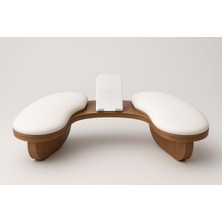 Manikür Kol Dayama Sehpası | Özel Üretim | Gerçek Ahşap ve Deri Kolçak