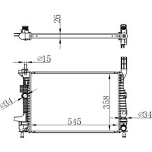 Gva 3135141 - Motor Su Radyatoru Focus Iıı 1.5tdcı 1.6tdcı 95PS 115PS 12 Yenı Connect 14 1.5tdcı 1.6 Tdcı Olcu 545 358 26