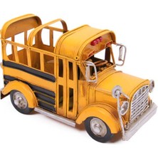 Dekoratif Metal Araba Okul Otobüsü Kalemlik