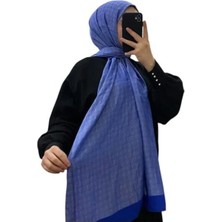 Aker Monogram Jakar Şal 6060900-922 Saks Mavi