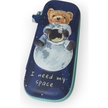 Kalemlik Kutusu Fermuarlı Kabartmalı Ayı Desenli