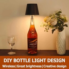 Cam Şişe Uyumlu Dokunmatik Masa Lambası Ambiyans Işığı Şarjlı 3 Renk Parlaklığı Ayarlanabilir