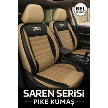 Ford Escort Ghia 1990–1998 Saren Serisi Oto Koltuk Kılıfı 5’li Set – Airbag & Kolçak Uyumlu, 3 Katman, Pike+Lakost+Deri Bej