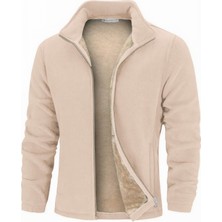 Ghassy Co. Erkek Ultra Isı Peluş Astarlı Cepli Tam Fermuarlı Polar Ceket
