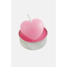 Sepetim Kalp Pembe Mum-Pembe