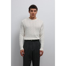 Antioch Ekru Dokulu Örgü Erkek Kazak