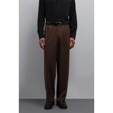 Antioch Kahve Relax Fit Baggy Pilili Erkek Pantolon