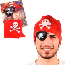 Korsan Bandana Korsan Göz Maskesi ve Korsan Küpesi 3 Lü Kostüm Seti