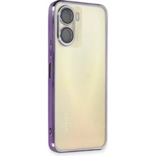 Vivo Y16 Kılıf Lensli Silikon - Mor - BRF18644-8585