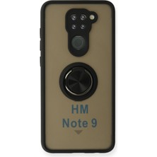 Xiaomi Redmi Note 9 Kılıf Montreal Yüzüklü Silikon Kapak - Siyah - BRF16730-9568