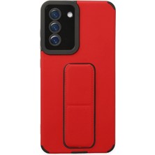 Samsung Galaxy S21 Fe Kılıf Mega Standlı Silikon - Kırmızı - BRF19114-6362