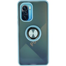 Xiaomi Redmi K40 Kılıf Montreal Yüzüklü Silikon Kapak - Buz Mavi - BRF13234-3511