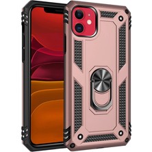 iPhone 11 Kılıf Sofya Yüzüklü Silikon Kapak - Rose - BRF12072-6069