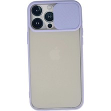 iPhone 13 Pro Max Kılıf Palm Buzlu Kamera Sürgülü Silikon - Lila - BRF16084-5295