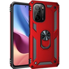 Xiaomi Poco F3 Kılıf Sofya Yüzüklü Silikon Kapak - Kırmızı - BRF17113-2084