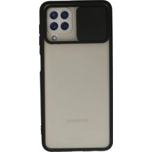 Samsung Galaxy A22 Kılıf Palm Buzlu Kamera Sürgülü Silikon - Siyah - BRF14305-6077