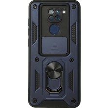 Xiaomi Redmi Note 9 Kılıf Pars Lens Yüzüklü Silikon - Lacivert - BRF17710-7590