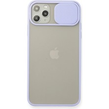 iPhone 11 Pro Max Kılıf Palm Buzlu Kamera Sürgülü Silikon - Lila - BRF17109-4425