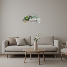 Nostaljik Muscle Car  Duvar Aynalı Tablosu - BRF13878-6454