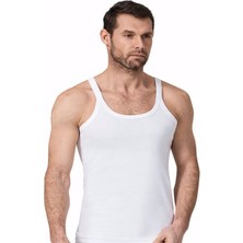 Namaldı Erkek 3'lü Beyaz Ribana Ince Askılı Atlet