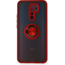 Xiaomi Redmi 9 Kılıf Montreal Yüzüklü Silikon Kapak - Kırmızı - BRF17950-5997