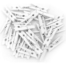 1000 Adet Beyaz Ahşap Mandal 2.5cm