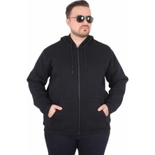 Starbattal 11701 Sıyah Kapüşonlu Sweat Büyük Beden Unisex Uzun Kollu Günlük Giyim İçin Tasarlandı