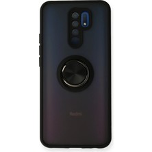 Xiaomi Redmi 9 Kılıf Montreal Yüzüklü Silikon Kapak - Siyah - BRF14691-4286