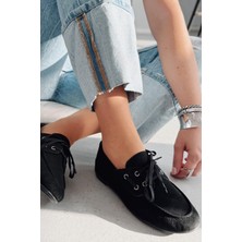 Maltra Kadın Oxford Ayakkabı Siyah Süet